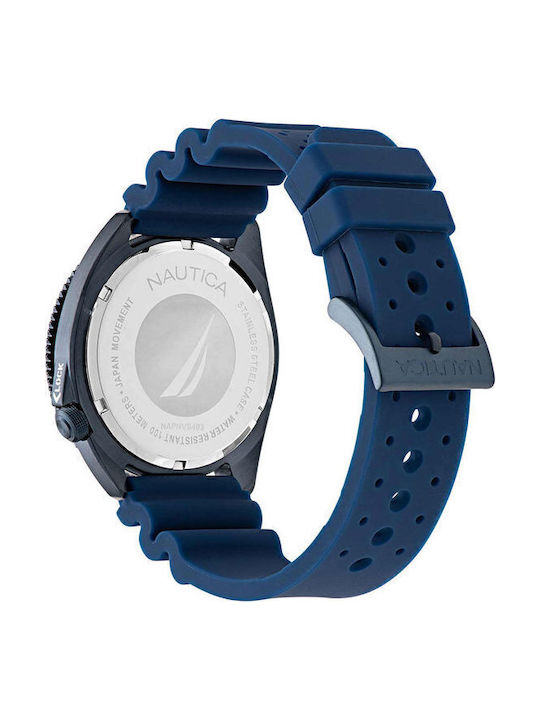 Nautica Analog/Digital Men's Watch 44mm Solar with Blue Rubber Strap