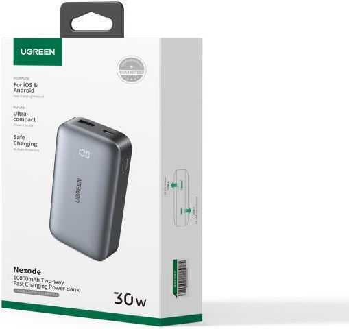 Ugreen PB502 Power Bank 10000mAh 30W with USB-A Port and USB-C Port Power Delivery / Quick Charge 3.0 Gray
