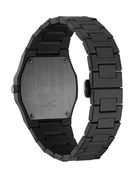 D1 Milano Men's Watch Battery with Black Rubber Strap