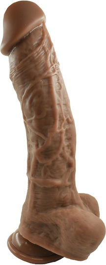 STD Dildo με Όρχεις Καφέ