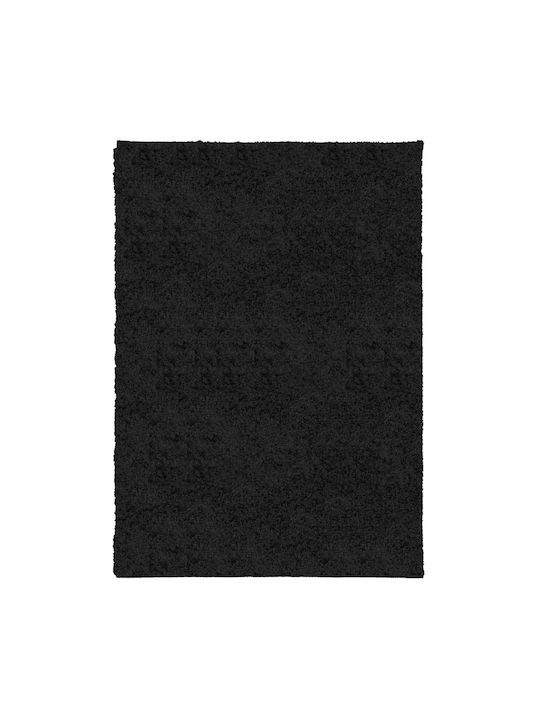 vidaXL Rug Rectangular Shaggy Black