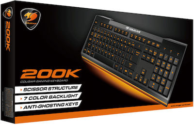 Cougar 200K Gaming Mechanical Keyboard with Scissor switches and Illuminated keys (English US) Gray