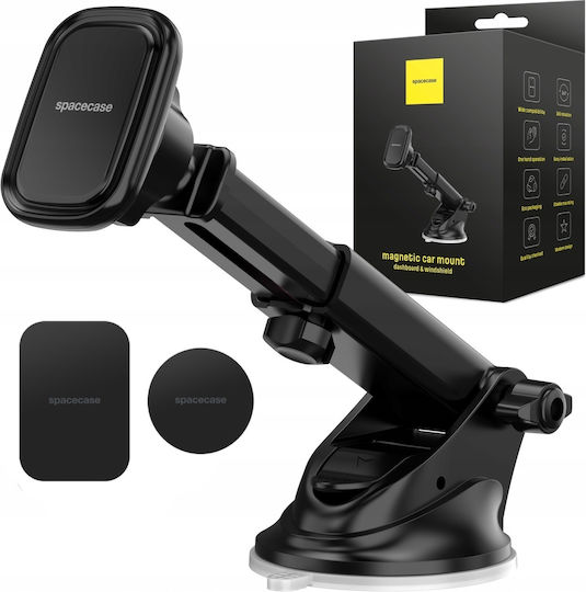 Spacecase Sc10 Dashboard - Windshield Magnetic Car Holder - Universal Μαγνητική Βάση Κινητών Με Βεντούζα - Ρυθμιζόμενο Βραχίονα Για Ταμπλό / Παρμπρίζ Αυτοκινήτου - Black (5905719039035) 118773