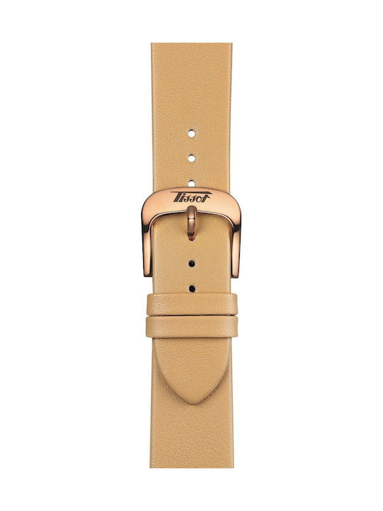 Tissot Official Visodate 20-18mm Champagne Leather Strap With Rose Gold Hardware T600042752