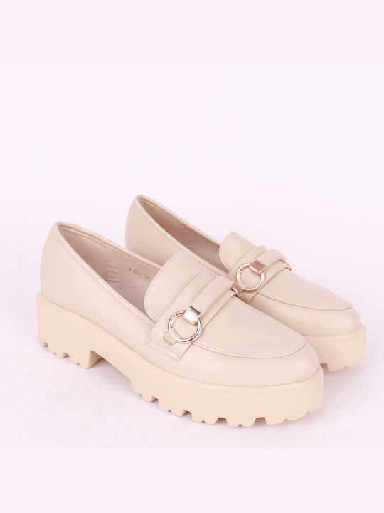 Plato Damen Mokassins in Beige Farbe