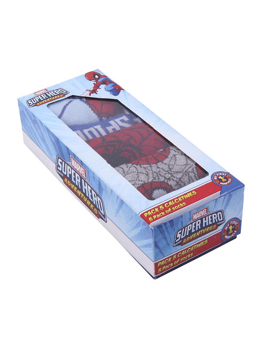 Spiderman Παιδικές Κάλτσες Πολύχρωμες 5 Ζευγάρια