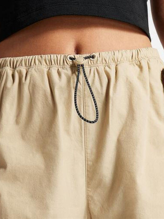 Women's Fabric Trousers with Elastic Beige