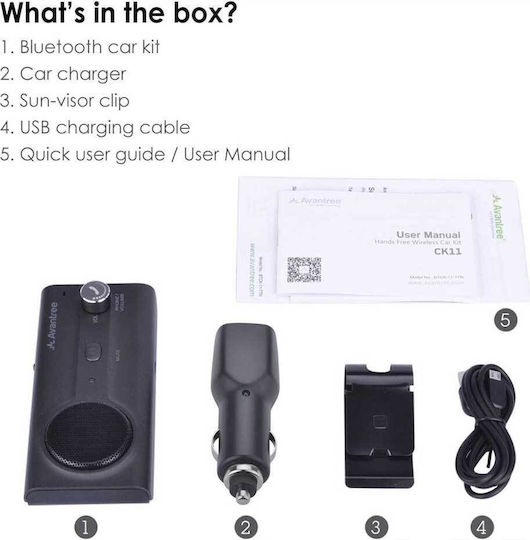 Avantree Bluetooth Autoturism pentru Parbriz (Receptor audio / Multipunct)