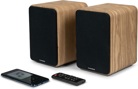 Thomson WS602DUO Αυτοενισχυόμενα Ηχεία με Bluetooth 100W (Ζεύγος) Καφέ