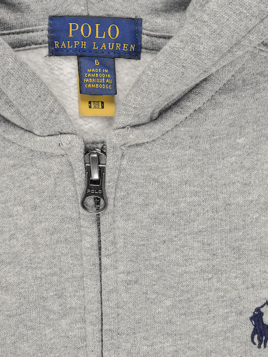 Kinder-Sweatshirt Strickjacke mit Kapuze Grau