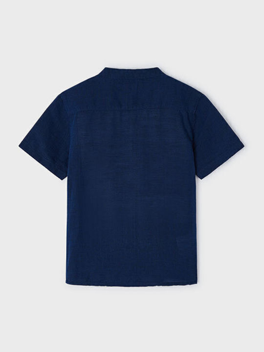 Kids Shirt Short Sleeve Linen cyan (cyan)