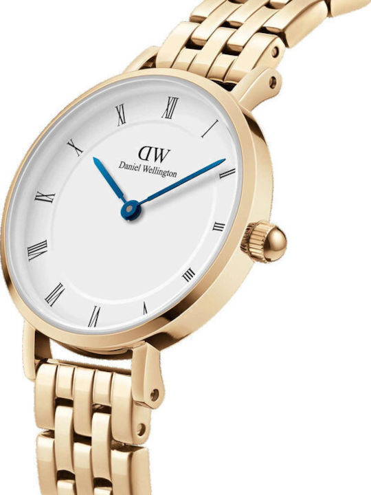 Daniel Wellington Petite Women's Watch with Gold Metal Bracelet