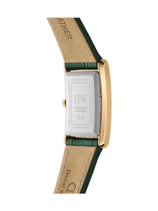 Daniel Wellington Γυναικείο Ρολόι 22mm Μπαταρίας με Πράσινο Δερμάτινο Λουράκι