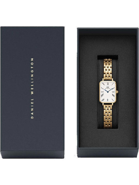 Daniel Wellington Quadro Women's Watch with Gold Metal Bracelet