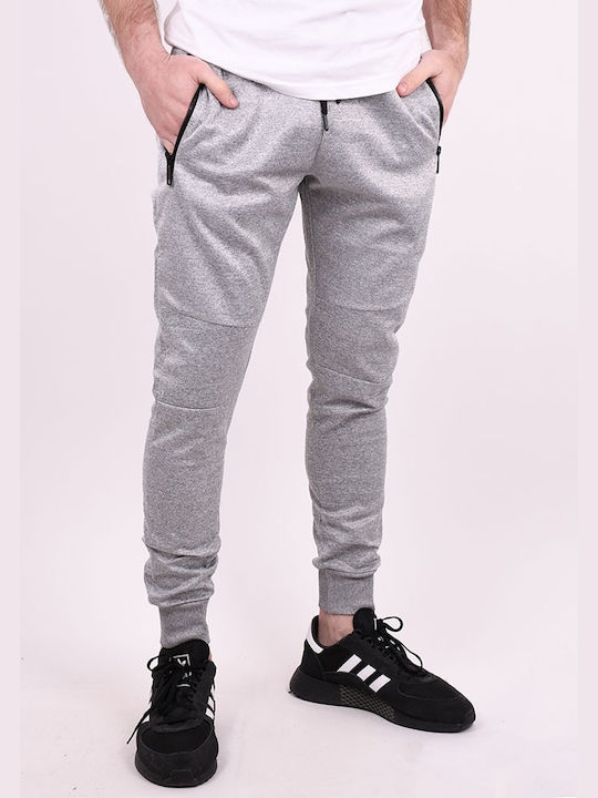 Men's Overalls with Polyester Texture Slim Fit Trousers Grey