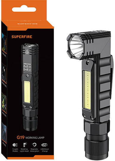 Superfire Επαναφορτιζόμενος Φακός LED με Μέγιστη Φωτεινότητα 200lm