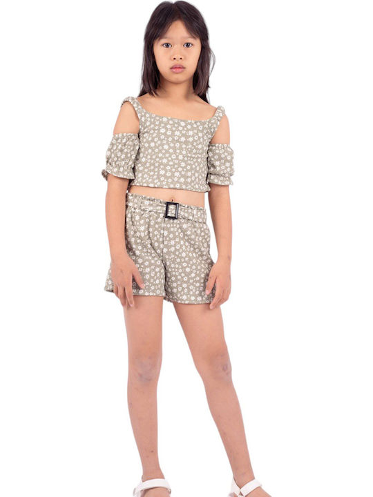 Kids' Set with Shorts Summer 2pcs Olive