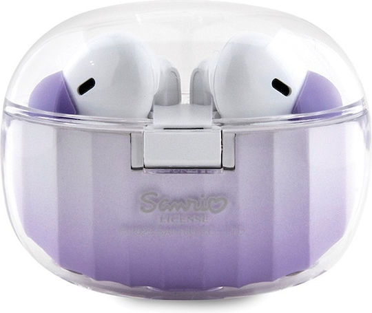 Hello Kitty True Wireless Kitty Head Logo In-ear Bluetooth Handsfree Ακουστικά με Θήκη Φόρτισης Μωβ
