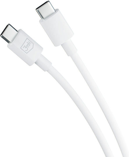 3MK Hyper USB 2.0 Cable USB-C Male - USB-C 100W PD White 1.2m