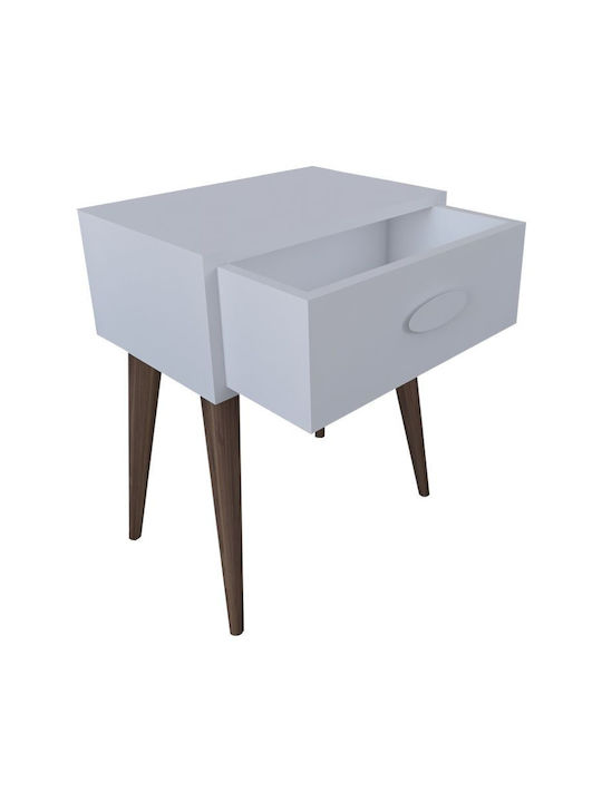 Κομοδίνο Laber Ξύλινο Λευκό 45x30x57.5cm