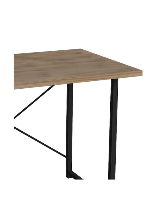 Desk Ustando Wooden Black with Metal Legs 90x60x72cm