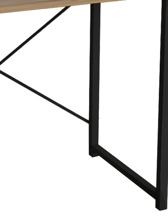 Desk Ustando Wooden Black with Metal Legs 90x60x72cm