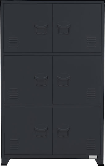 Office Storage Metal Cabinet Charcoal L75xW40xH120cm