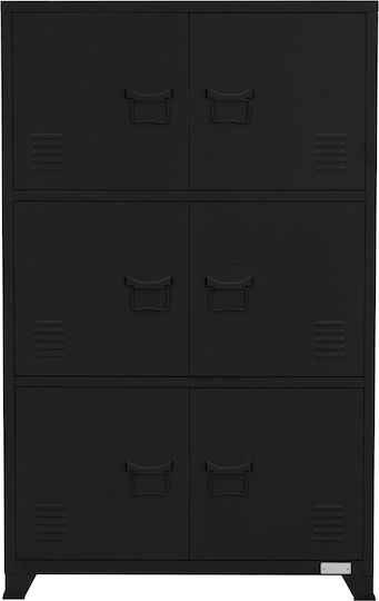 Office Storage Metal Cabinet with Lock Black Velvet-Black Metal L75xW40xH120cm Office Storage Metal Cabinet with Lock Black Velvet-Black Metal L75xW40xH120cm