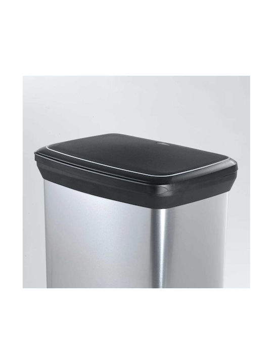 Curver Metallic Waste Bin with Pedal Silver 50L