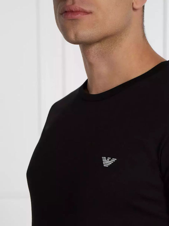 Emporio Armani T-shirt Bărbătesc cu Mânecă Scurtă Negru