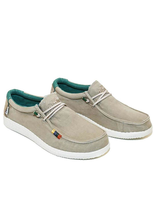 Men's Boat Shoes Flag Beige