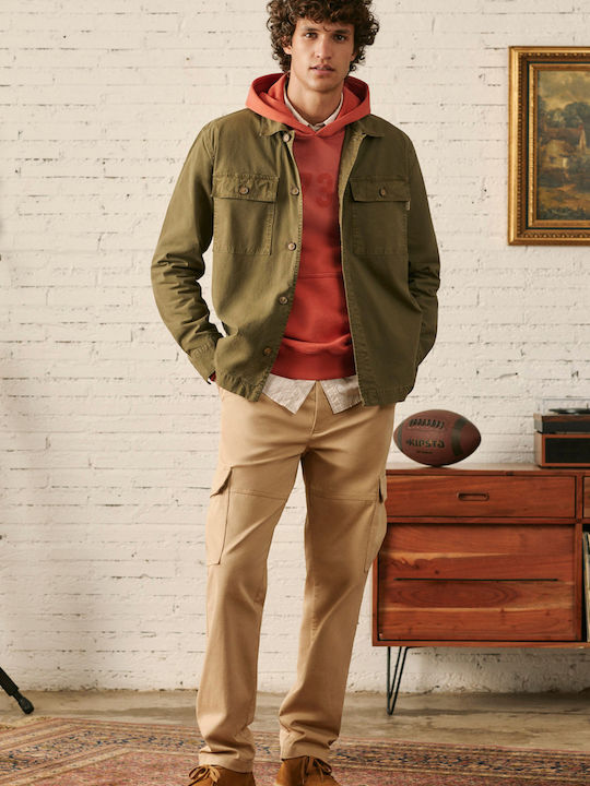 Lele Long Sleeve Denim Overshirt in Regular Fit Green