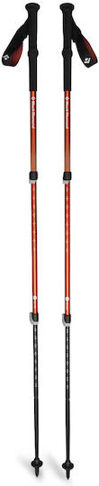 Black Diamond Pair of Telescopic Aluminum Fast Lock Trekking Poles Red 534gr