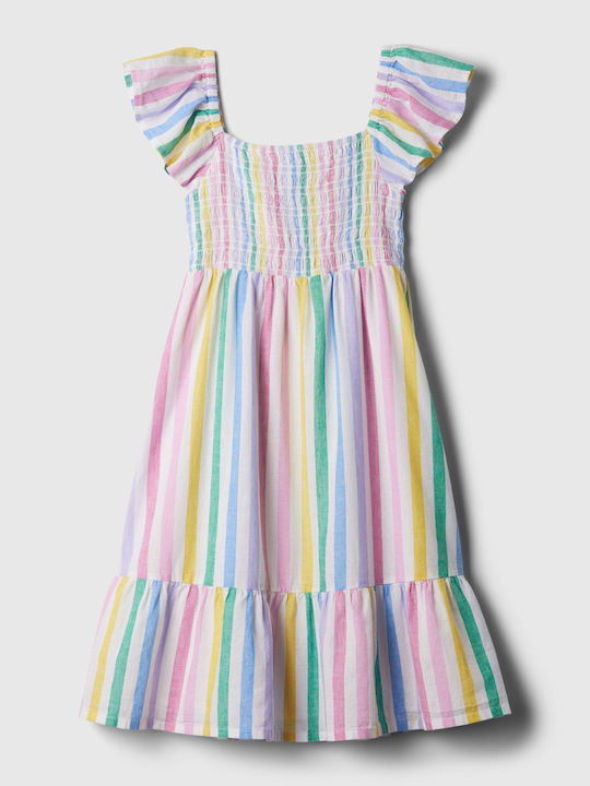 GAP Mädchen Kleid Gestreift Ärmellos Multi Stripe