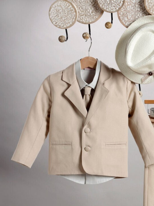 New Life Baptism Suit Beige 6 Pieces