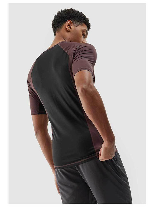 4F Men's Athletic T-shirt Short Sleeve Brown