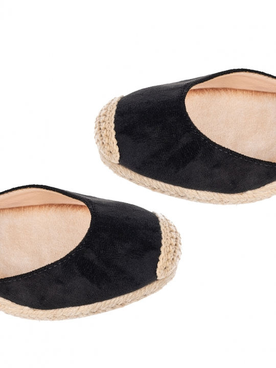 Issue Fashion Women's Suede Platform Espadrilles Black