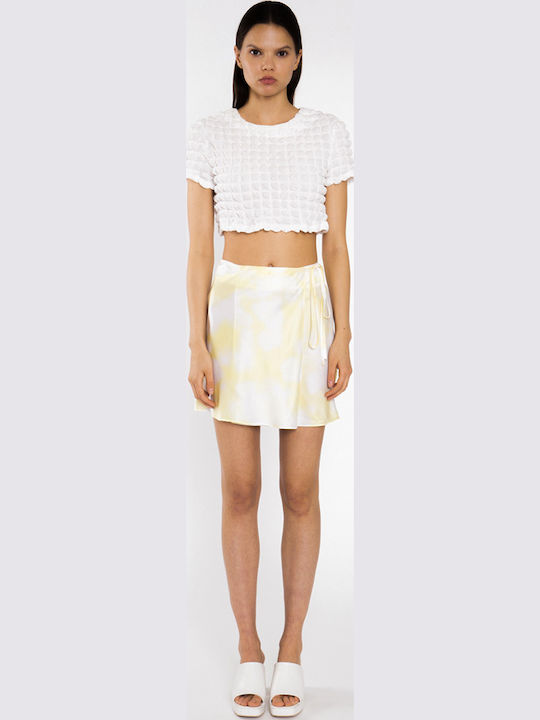 Women's Summer Crop Top Cotton Short Sleeve White