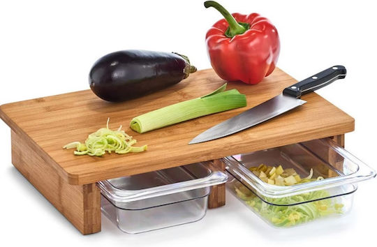 Zeller Rectangular Bamboo Chopping Board Set Brown 40.5x26.5cm