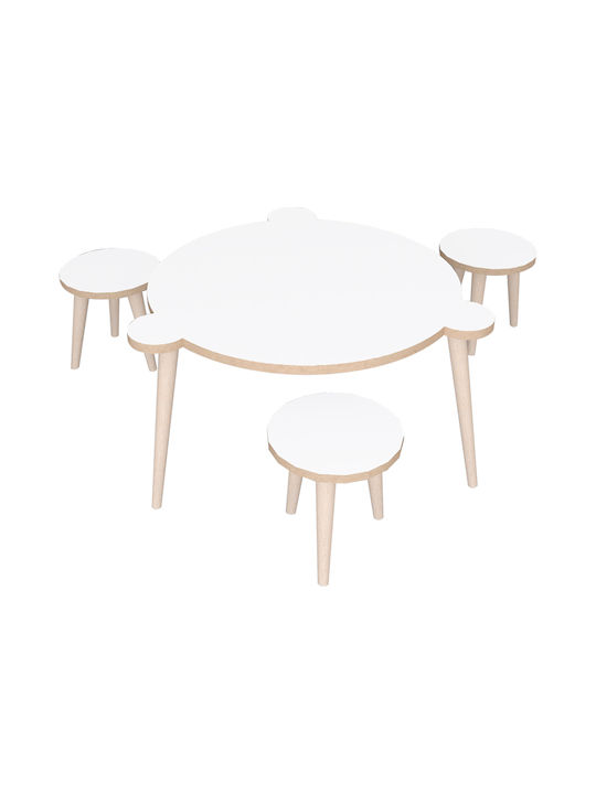 Kids Table and Chairs Set White