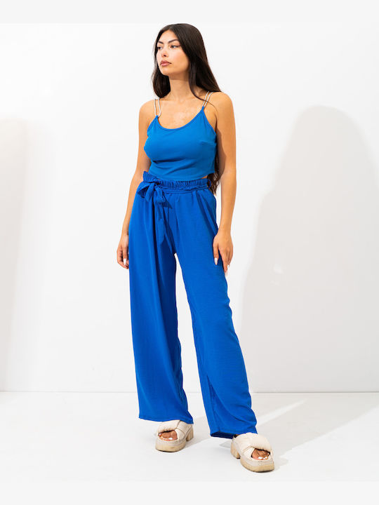 Damen Stoff Hose Blau