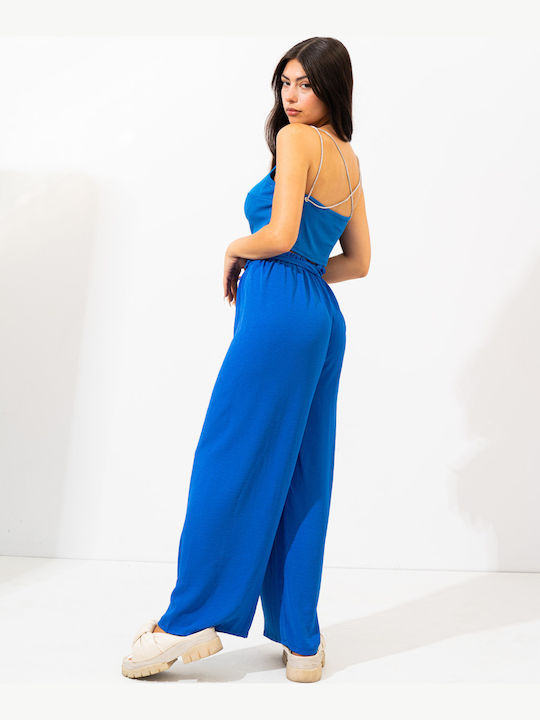 Damen Stoff Hose Blau