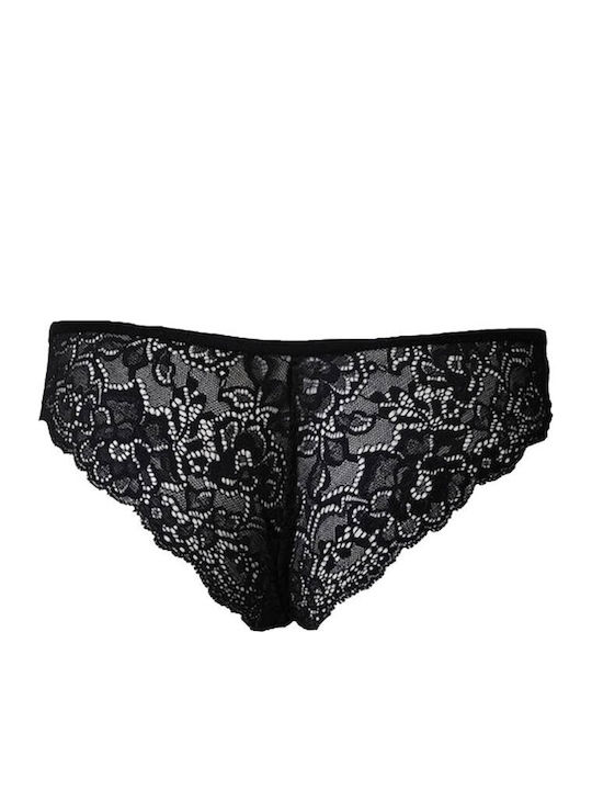 Βαμβακερά Дамско Бразилско 2Pack с дантела Черни