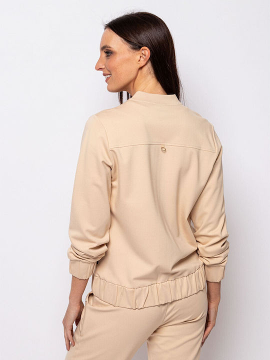 Heavy Tools Women's Short Lifestyle Jacket for Winter Beige