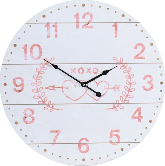 Excellent Houseware Стенен часовник Дърво Бял 55x56.5см Excellent Houseware Стенен часовник Дърво Бял 55x56.5см