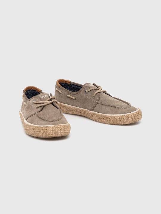 Pepe Jeans Men's Leather Moccasins Beige