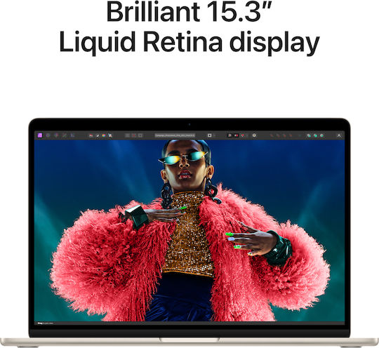 Apple MacBook Air 15" (2024) 15.3" IPS Retina Display (M3-8-Core/8GB/256GB SSD/10-Core GPU) με Φορτιστή 35W (Dual Port) Starlight (GR Keyboard)