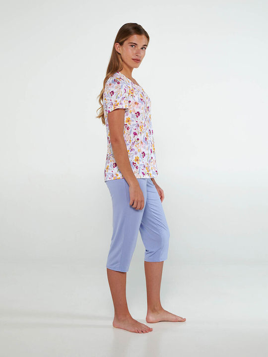 Vamp Summer Women's Pyjama Set Blue Lavender