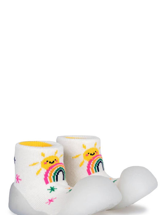 BigToes Kids' Slipper Socks White Sunny