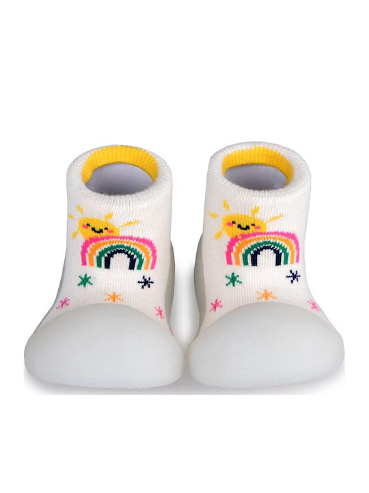 BigToes Παιδικές Καλτσοπαντόφλες White Sunny